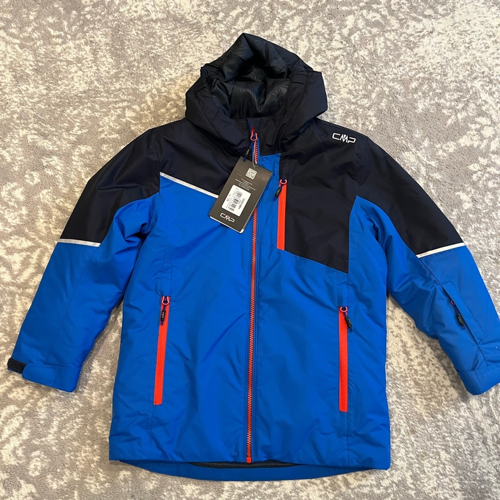 Kids' Blue and Black Ski Jacket CMP water repellent.